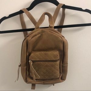 Faux Leather Tan Mini Backpack